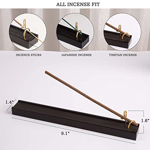 Macephenomelon Wooden Incense Holder For Sticks,Handmade Minimalist Hanging Brass Incense Burner Holder Fits Most Incense Sticks, Modern Incense Sticks Holder Decor For Yoga Mediation,9 Inches（Brown #TOP3
