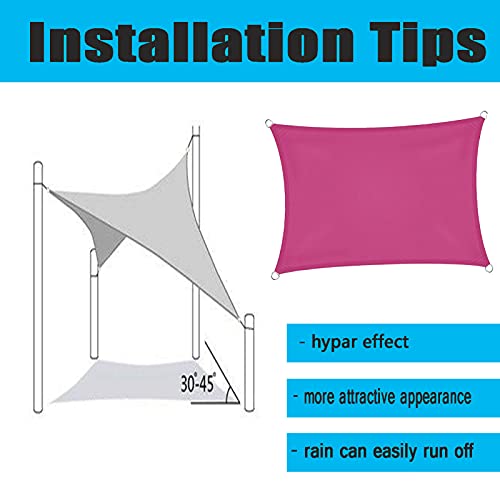 Voile d'ombrage rectangulaire 4x6m extérieur imperméable pour auvent de terrasse - 5
