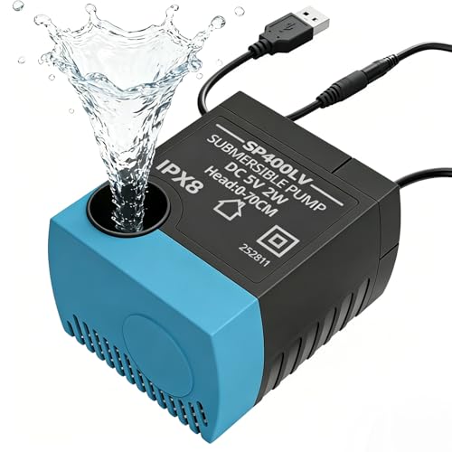 SP-400LV Submersible Pump USB Replacement Pump for Pet Fountains Quiet Low Voltage Safe & Easy to Clean Compatible with Ceramic Butterfly Stainless Steel and 360 Dog & Cat Water Dispensers