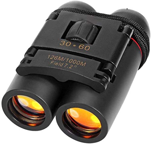 ISCBAFYX Telescopio Binoculares de Alta Potencia Binoculares Día 30 X 60 Zoom Binoculares Plegables para Viajes al Aire Libre Telescopio 126M-1000M para Interiores/Exteriores