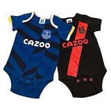 Everton FC Baby Onesie (Pack van 2), Blauw/Zwart, 6-9 Maanden