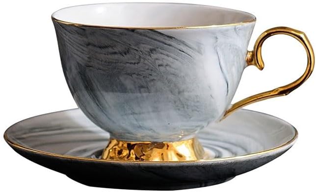 Nordic Marbled Ceramic Afternoon Tea Cup Coffee Cup Saucer Set