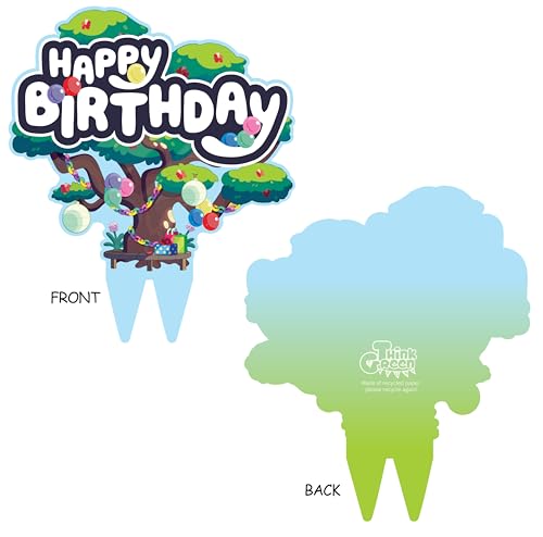 Blue Tree Double Sided Birthday Cake Topper