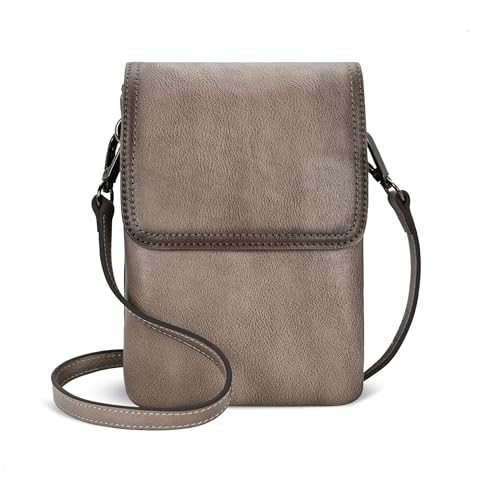 Image of Iswee Rfid Blocking Small Crossbody Bag for Women Travel Classic Style | Genuine Leather，Adjustable Shoulder Strap,Fits 6.9 inch Phone,Anti-Theft Purse,Perfect for Daily Use and Weekend Travel