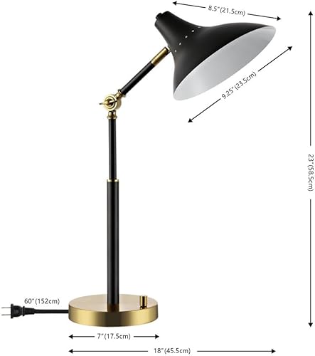 Miniatura 3 de SAFAVIEH Lighting Collection Author - Lámpara de mesa de escritorio de 19 pulgadas con puerto de carga USB, ideal para sala de estar, dormitorio,