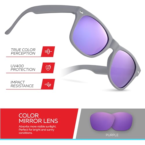 Image of Retro Rewind Kids Sunglasses for Boys Girls Age 3-12 - Shatterproof UV400 Toddler Children Sun Glasses