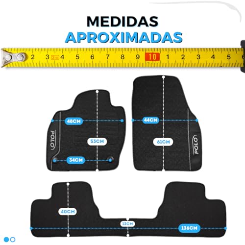 Jogo de Tapetes Automotivos Emborrachados para Polo 2018-2019 - 2020-2021 - 2022-2023 - 03 peças