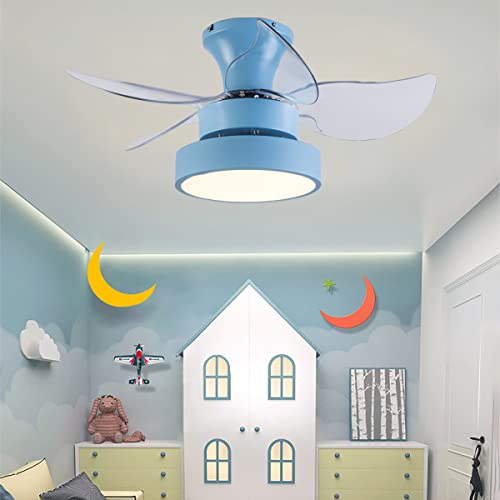 Ventilatore da soffitto moderno con luce: il ventilatore da soffitto con luce integra illuminazione e ventilazione, suono delicato, luce, velocità del vento regolabile, temperatura confortevole, circolazione dell'aria nella stanza e altro ancora. Telecomando con funzione timer di mezz'ora per un sonno più confortevole.