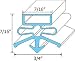 True Manufacturing UCITR810813 Door Gasket for Models TUC, TWT, TSSU