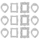 Toyvian 30 Piezas Mini Marcos de Fotos Vintage de Resina Plateados, Pequeños Marcos Artesanales para Decoración del Hogar y Manualidades, Accesorios Versátiles para Estilo