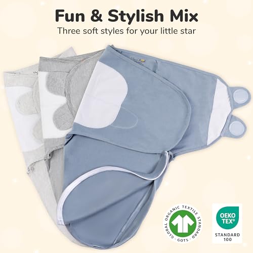 Image of Mama Cheetah Baby Swaddle Blanket with Zipper, Newborn Swaddle Sack, Baby Swaddling Sleep Sack 3-6 Months for Baby Boy & Girl, 3-Pack