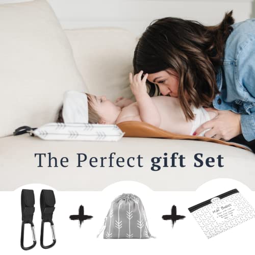 Portable Baby Wipes Dispenser Holder Set By Kiki Babies, Include 2 Stroller Hooks Eco Friendly Travel Diaper Wipe Carrying Case Pouch - Shower Gift Set #TOP4