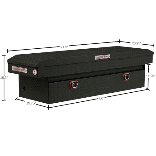 Image of Weather Guard Model 127-52-04 Saddle Box, Aluminum, Full Standard, Textured Matte Black, 11.0 cu ft