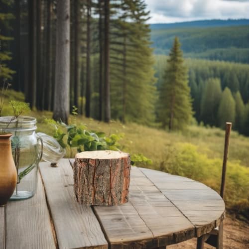 Image of balacoo 4pcs Rustic Wooden Bark Flower Pots Log Planter Holders for Decor Durable Flower Buckets for Home and Garden Arrangement