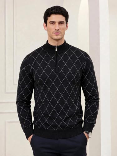 Image of Pivl Men's Winter Half Zip Diamond Sweater