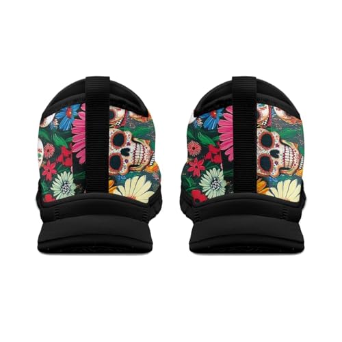 Classic Skull Print Men Low Slip On Shoes Women Breathable Unisex Loafers Shoes Non-Slip Gym Work Sneakers Comfort Travel Walking Shoes4