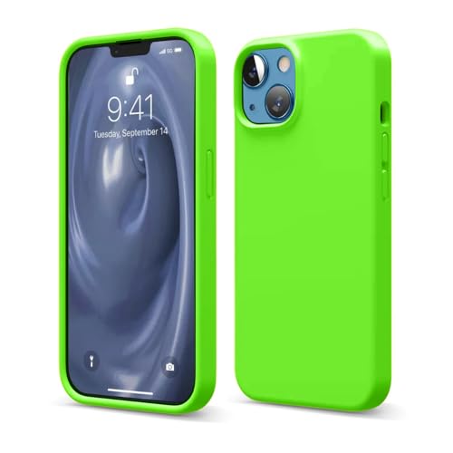Image of Liquid Silicone Case Compatible for iPhone 13 | Slim Back Cover | Soft Touch Bumper | Shockproof Drop Protection | Microfiber Cloth Inside | Sleek Solid Design