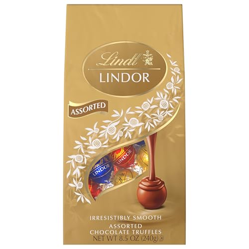 Lindt LINDOR Assorted Chocolate Truffles, Chocolate Candy with Smooth, Melting Truffle Center, 8.5 oz. Bag (6 Pack)
