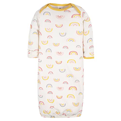 Image of Gerber Baby Girls 4-Pack Sleeper Gown - Soft Cotton Newborn Nightgowns, Elastic Hem Sleepwear Set for Infant Girls