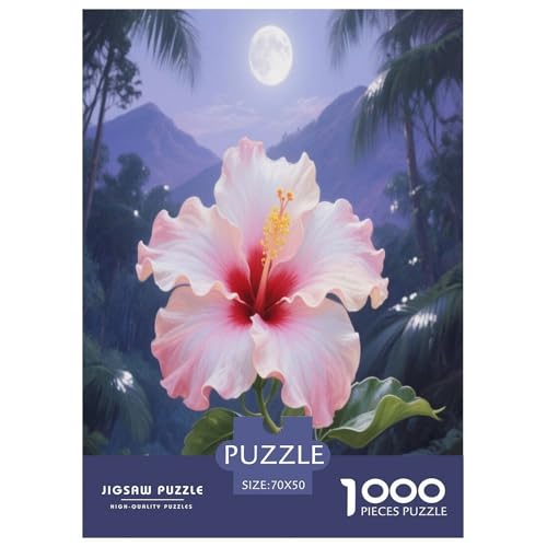 Puzzle de 1000 piezas Hibisco Chino: un reto artístico imposible para adultos de 70x50 cm