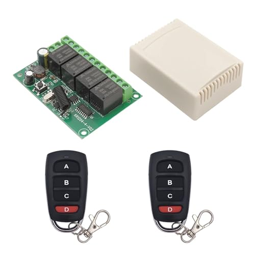 Equipo eléctrico del abridor de puerta, Interruptor de Control remoto inalámbrico Universal 433MHz DC 6V12V 24V 30V 4CH10A receptor Transmisor Rf for garaje/puerta/Motor/luz/lámpara(2404 2kt16)