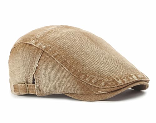 Image of Cotton Newsboy Cap,Breathable Ivy Gatsby Cabbie Beret Hat for Men's Women Driving Hunting Golf