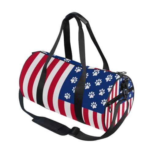 Bolsa de gimnasio ligera con bolsillo interior y diseño cilíndrico de lona