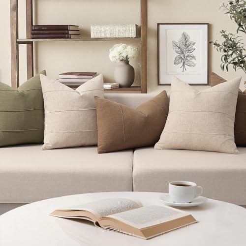 Housses de coussin en lin naturel