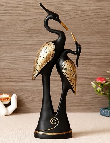 Sivansh Collection Modern Couple Crane Bird Statue Showpiece, Resin...