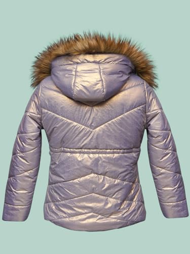 Image of Girls Solid Winter Wear Zipper Hooded Puffer Jacket