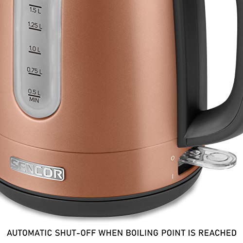 Tetera eléctrica Sencor SWK1776GD 1.7L acero inoxidable miniatura 6