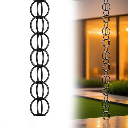 eryssgbf Cadena de Lluvia, Lluvia Bajante De, Cadena De Lluvia De Aluminio, Desviador del Agua de Lluvia de los Bajantes de los Canales, Cadena de Lluvia Exterior(4ft)