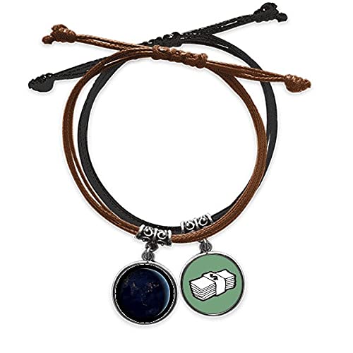 Pulsera universo y Tierra azul de cuero un detalle para regalar