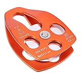 Rettungsrolle, Rolle Aluminium- -Legierung Material Konkave Präzisionsfertigung mit Einzelrolle für Mädchen zur Bergrettung für Outdoor-Aktivitäten(Orange)