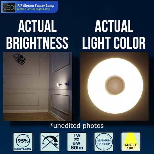 Image of LED Motion-Activated Sensor Dusk To Dawn PIR Night Light AC Outlet Directional Flexible Rotatable 360 Socket Plug-in Wall Stairs Lamp Indoor Closet Cabinet Toilet Garage Ceiling Basement (5W 3000K)