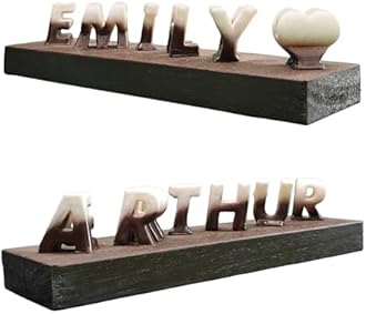 Personalized 3D Flip Name / 3D Name Art Personalized Gift for Husband Wife Boyfriend Girlfriend, Anniversary, Birthday, Couple Name (White&Brown.)