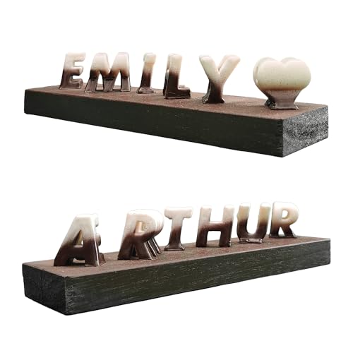 Personalized 3D Flip Name / 3D Name Art Personalized Gift for Husband Wife Boyfriend Girlfriend, Anniversary, Birthday, Couple Name (White&Brown.)