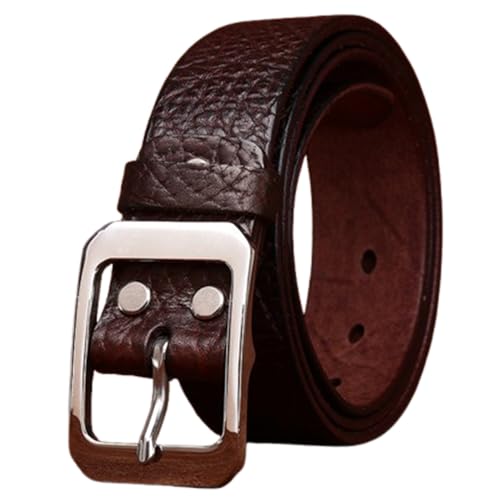 Ceinture en cuir pleine fleur véritable de 3,8 cm avec sa boucle argentée robuste