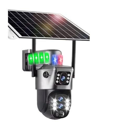 VEKELETE Cámara IP Solar con Tarjeta SIM 4G, WiFi, 12 MP, 6K, CCTV, batería, for Exteriores, Lente con Zoom de 10X, cámara de vigilancia de Seguridad for el hogar Inteligente.(4G 10X Zoom 128G)