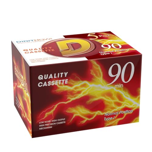 Blank Dictating Audio Cassette Tapes Low Noise High Output - 90 Minute Recording Time for Lectures Study Music Everyday Voice Recording (Pack of 5)