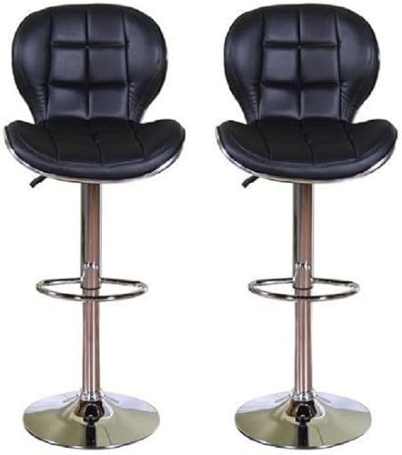 SMTE Stylish Barstool - Black - Set of 2 with keychain