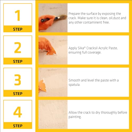SIKA - Acrylic Paste - Sika Cracksil Acrylic Paste - Use putty for filling and sealing the cracks on roof and wall - Reay to use - Interior and exterior - White - 1kg
