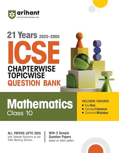 Image of (Old Edition) Arihant ICSE Chapterwise Topicwise Question Bank Mathematics Class 10 Exam 2025