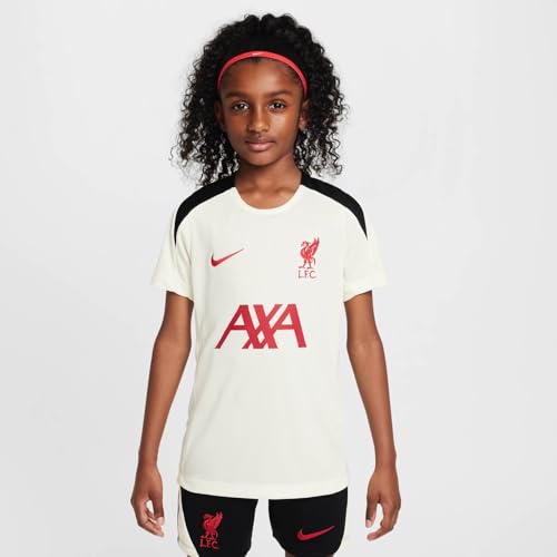 Nike FC Liverpool Strike Special Edition Dri-Fit Camiseta de Manga Corta de Fútbol de Punto (Niños Mayores), Coconut Milk/Black/Gym Red, HJ3401-114, M