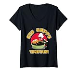 Damen Sushi-Lieferung Japanisches Essen Restaurant Instafood Japan Sushi T-Shirt mit V-Ausschnitt