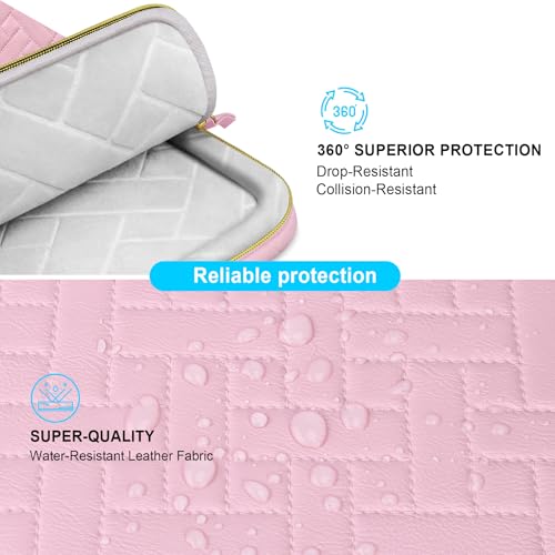 Lacdo Laptop Bag for Women, 14 inch Laptop Shoulder Bag for 14 inch HP Dell ASUS Acer Chromebook 14, HP Stream, Dell Inspiron, IdeaPad, Acer Spin, ASUS ZenBook Messenge Computer Bag, Sakura Pink3