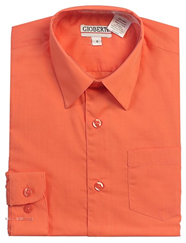 Image of Gioberti Boy's Long Sleeve Dress Shirt + Solid Tie, Bow Tie, and Hanky