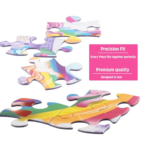 Chalk and Chuckles I Love Unicorns 100 Piece Jigsaw Puzzle, Secret Message Puzzle for Kids Age 5+, Birthday Gifts for Girls and Boys 6, 7 8, 9 Years Old