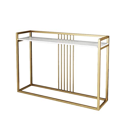 La Mejor comparativa de Maquina labrar los diez mejores. 32 WOUY-Escritorios para Computadora Tabla De Consola, Mesa De Estar De Hierro Labrado De Oro Máquina De Porche De Mármol, 23.6 × 11.8 × 31.4 Pulgadas