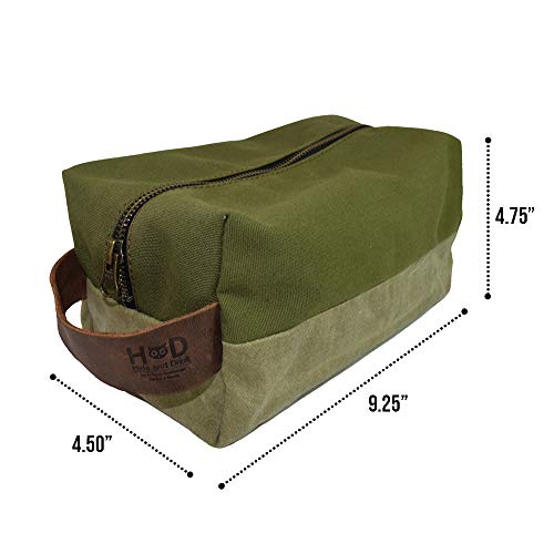 image for Waterproof Waxed Canvas Large All Purpose Rectangle Dopp Kit Utility B